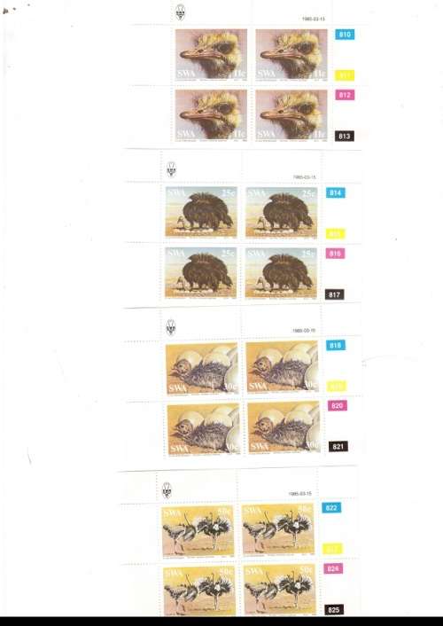 SOUTH WEST AFRICA  52 X CONTROL BLOCKS OF 4 MINT STAMPS EACH SEE PICS