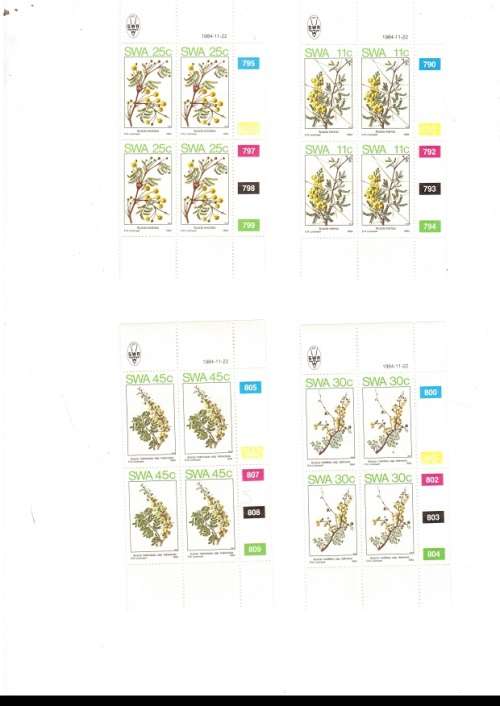 SOUTH WEST AFRICA  52 X CONTROL BLOCKS OF 4 MINT STAMPS EACH SEE PICS