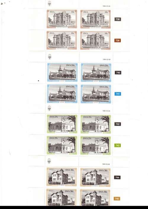 SOUTH WEST AFRICA  52 X CONTROL BLOCKS OF 4 MINT STAMPS EACH SEE PICS