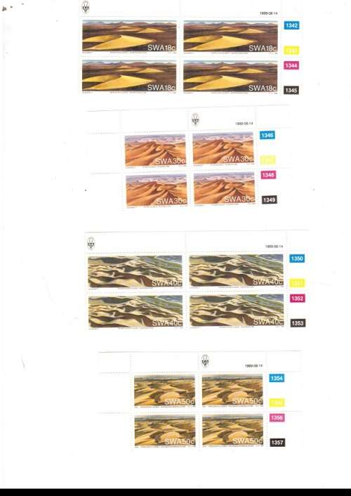 SOUTH WEST AFRICA  52 X CONTROL BLOCKS OF 4 MINT STAMPS EACH SEE PICS