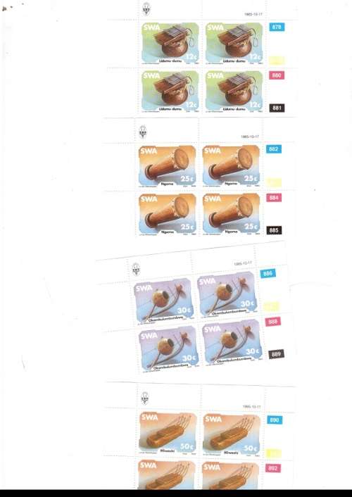 SOUTH WEST AFRICA  15 X CONTROL BLOCKS OF 4 MINT STAMPS EACH SEE PICS