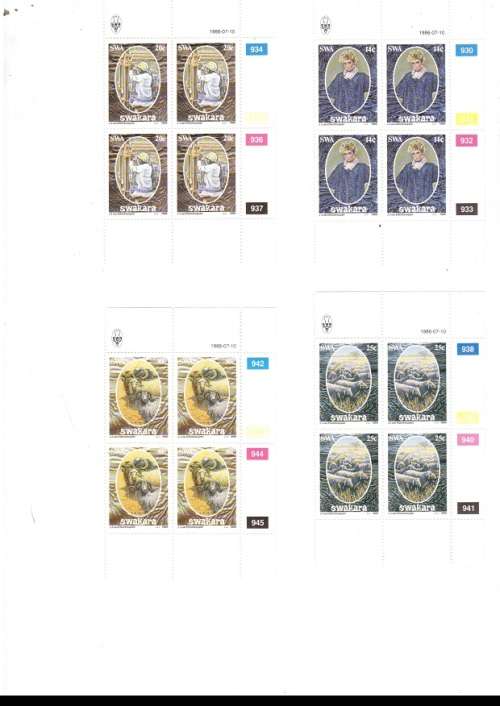 SOUTH WEST AFRICA  15 X CONTROL BLOCKS OF 4 MINT STAMPS EACH SEE PICS