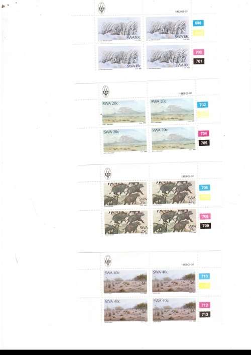 SOUTH WEST AFRICA  15 X CONTROL BLOCKS OF 4 MINT STAMPS EACH SEE PICS