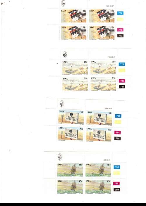 SOUTH WEST AFRICA  15 X CONTROL BLOCKS OF 4 MINT STAMPS EACH SEE PICS