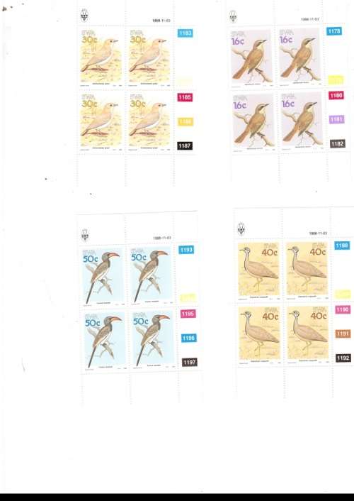 SOUTH WEST AFRICA  15 X CONTROL BLOCKS OF 4 MINT STAMPS EACH SEE PICS