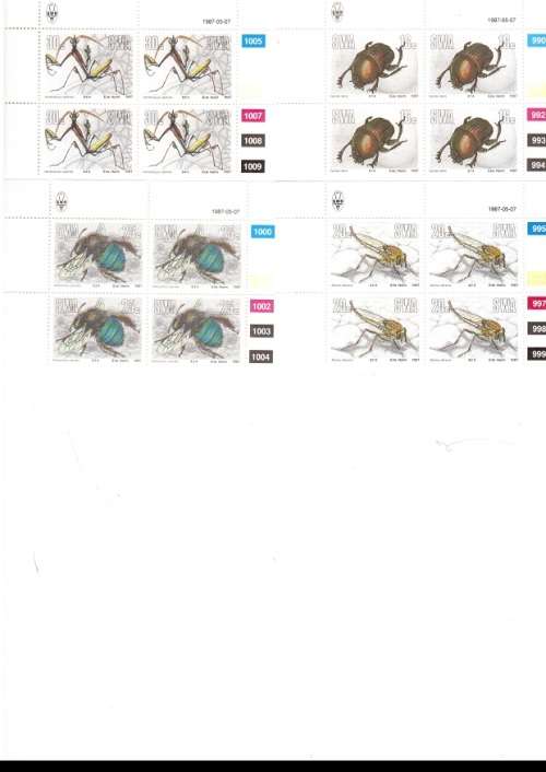 SOUTH WEST AFRICA  15 X CONTROL BLOCKS OF 4 MINT STAMPS EACH SEE PICS