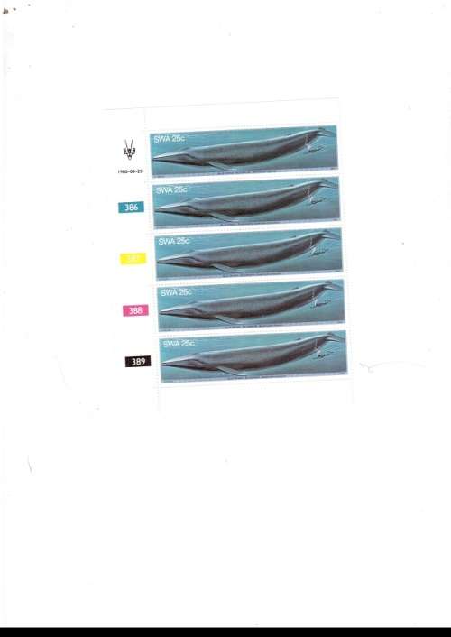 SOUTH WEST AFRICA 6 X CONTROL BLOCKS OF 5 MINT STAMPS  EACH  1980 SEE PICS