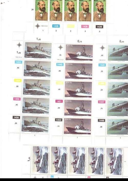 REPUBLIC OF SOUTH AFRICA 47 X CONTROL BLOCKS  OF 4 MINT STAMPS EACH SEE PICS