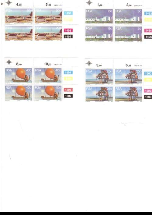 REPUBLIC OF SOUTH AFRICA 47 X CONTROL BLOCKS  OF 4 MINT STAMPS EACH SEE PICS