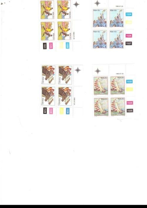 REPUBLIC OF SOUTH AFRICA 47 X CONTROL BLOCKS  OF 4 MINT STAMPS EACH SEE PICS