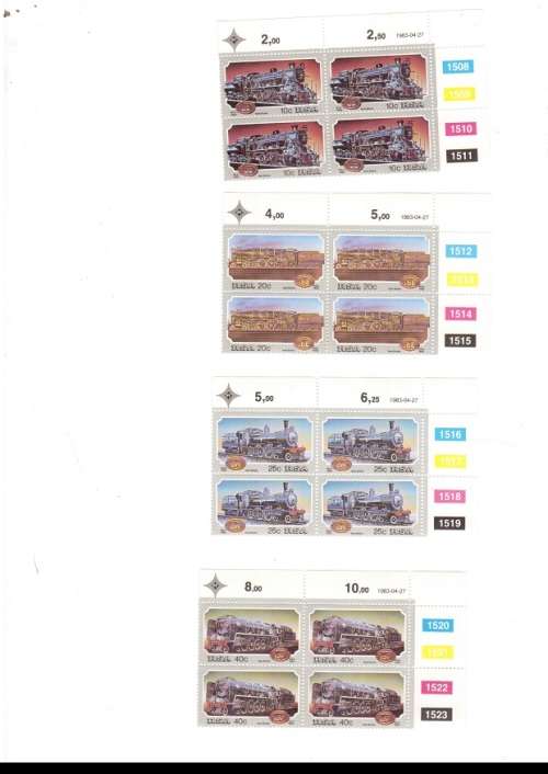 REPUBLIC OF SOUTH AFRICA 47 X CONTROL BLOCKS  OF 4 MINT STAMPS EACH SEE PICS