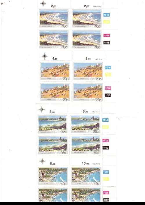 REPUBLIC OF SOUTH AFRICA 47 X CONTROL BLOCKS  OF 4 MINT STAMPS EACH SEE PICS