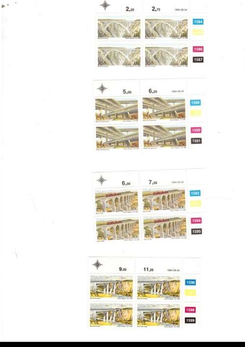 REPUBLIC OF SOUTH AFRICA 47 X CONTROL BLOCKS  OF 4 MINT STAMPS EACH SEE PICS