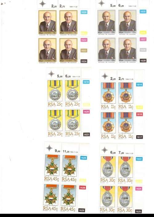 REPUBLIC OF SOUTH AFRICA 47 X CONTROL BLOCKS  OF 4 MINT STAMPS EACH SEE PICS