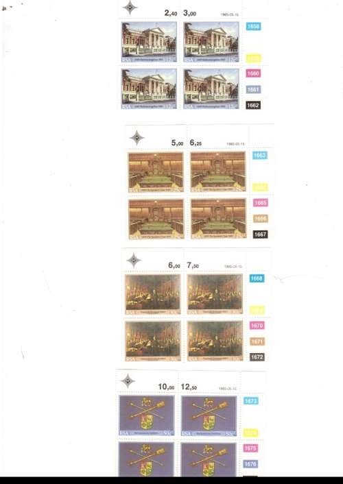 REPUBLIC OF SOUTH AFRICA 47 X CONTROL BLOCKS  OF 4 MINT STAMPS EACH SEE PICS