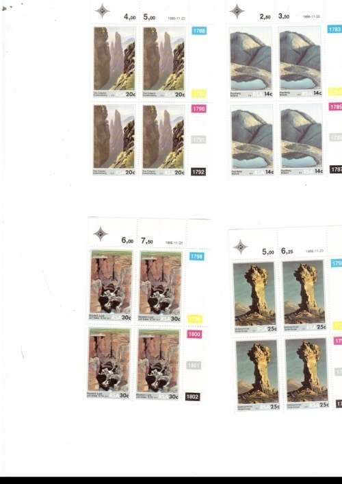 REPUBLIC OF SOUTH AFRICA 33 X CONTROL BLOCKS OF 4 MINT STAMPS EACH SEE PICS
