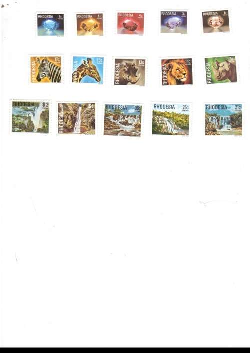 RHODESIA MINT SET 15 STAMPS SEE PICS