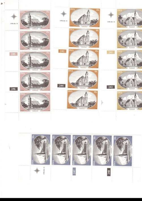SOUTH WEST  AFRICA  29 X CONTROL BLOCKS OF 5 MINT STAMPS EACH SEE PICS