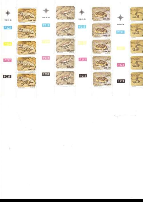 SOUTH WEST  AFRICA  29 X CONTROL BLOCKS OF 5 MINT STAMPS EACH SEE PICS