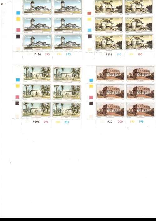 SOUTH WEST  AFRICA  29 X CONTROL BLOCKS OF 5 MINT STAMPS EACH SEE PICS
