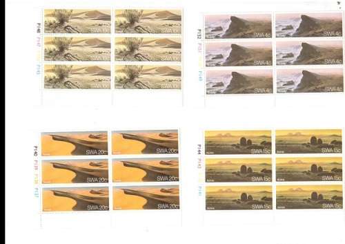 SOUTH WEST  AFRICA  29 X CONTROL BLOCKS OF 5 MINT STAMPS EACH SEE PICS