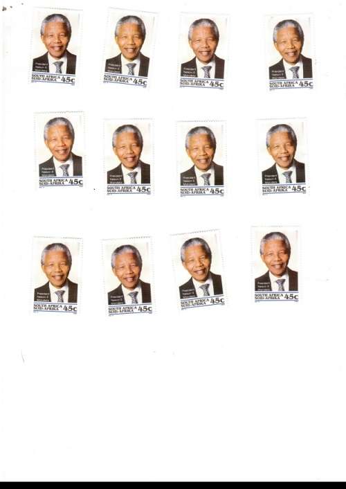 RSA 1994 NELSON MANDELA 4 X CONTROL BLOCKS OF 4 MINT STAMPS PLUS 12 SINGLE .45 CENT MINT STAMPS