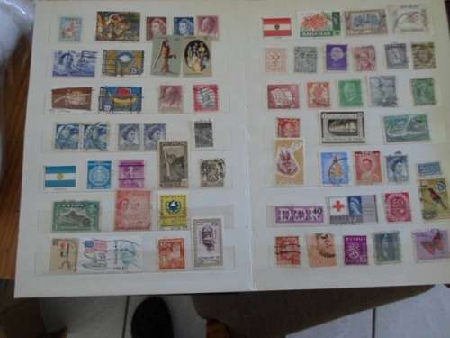 ALBUM MIXED WORLD MINT AND USED STAMPS SOME GOOD VALUES HERE SEE PICS