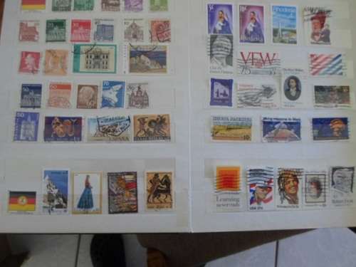 ALBUM MIXED WORLD MINT AND USED STAMPS SOME GOOD VALUES HERE SEE PICS