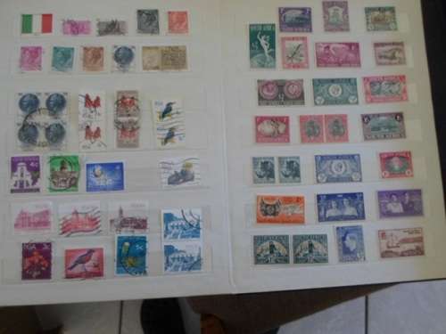 ALBUM MIXED WORLD MINT AND USED STAMPS SOME GOOD VALUES HERE SEE PICS