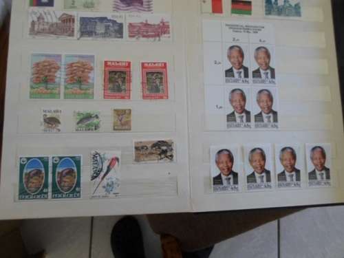 ALBUM MIXED WORLD MINT AND USED STAMPS SOME GOOD VALUES HERE SEE PICS