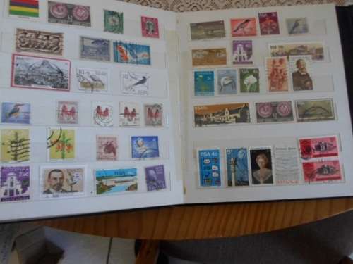 ALBUM MIXED WORLD STAMPS USED AND MINT  MANDELA HIGH VALUE INCLUDED SEE PICS