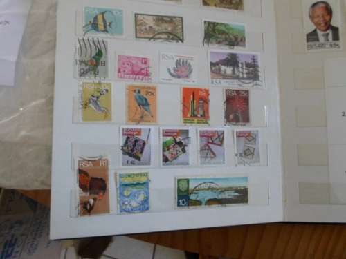 ALBUM MIXED WORLD STAMPS USED AND MINT  MANDELA HIGH VALUE INCLUDED SEE PICS