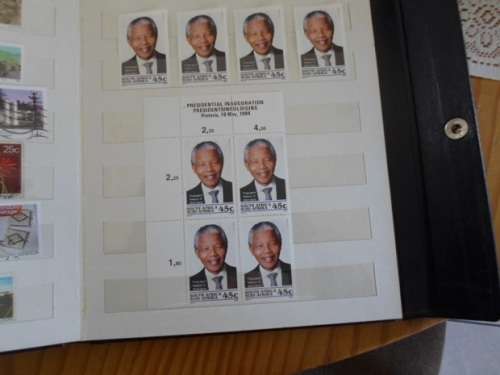 ALBUM MIXED WORLD STAMPS USED AND MINT  MANDELA HIGH VALUE INCLUDED SEE PICS