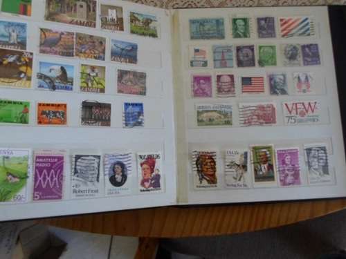 ALBUM MIXED WORLD STAMPS USED AND MINT  MANDELA HIGH VALUE INCLUDED SEE PICS