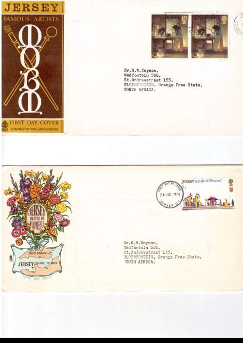 12 X JERSEY AND GUERNSEY FIRST DAY COVERS SEE PICS