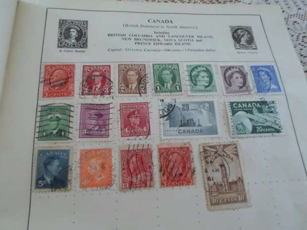 ALBUM WORLD STAMPS USED INCLUDES 4 X GB PENNY REDS NOT ALL PAGES SCANNED SEE PICS