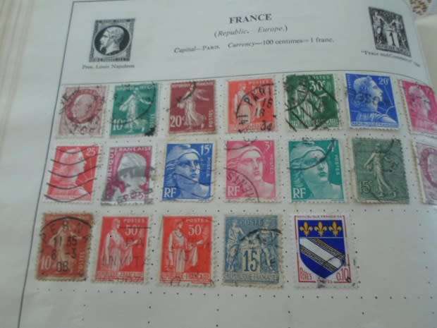 ALBUM WORLD STAMPS USED INCLUDES 4 X GB PENNY REDS NOT ALL PAGES SCANNED SEE PICS