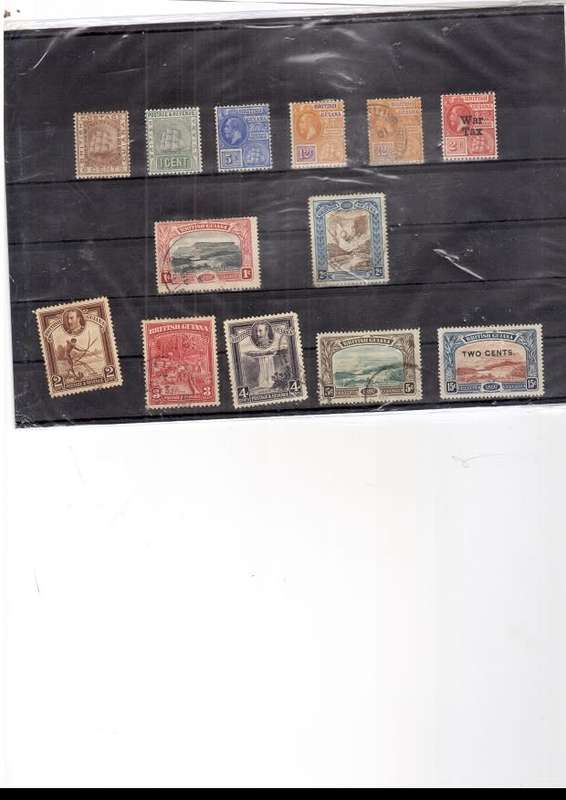 BRITISH GUIANA 13 X USED STAMPS SEE PICS
