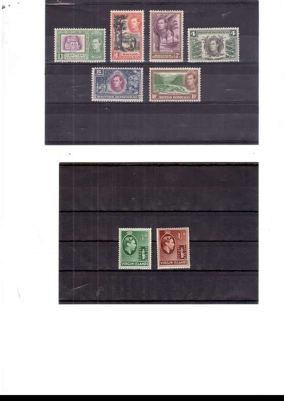 4 X SETS BRITISH HONDURAS BRITISH GUIANA GAMBA AND VIRGIN ISLANDS SEE PICS