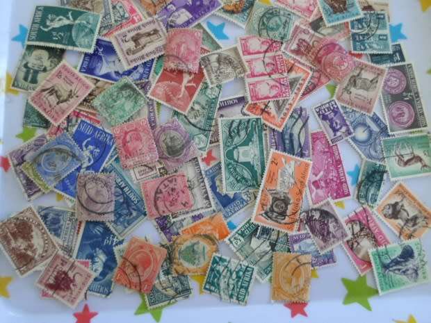 80 X SA UNION USED STAMPS OFF PAPER SEE PICS