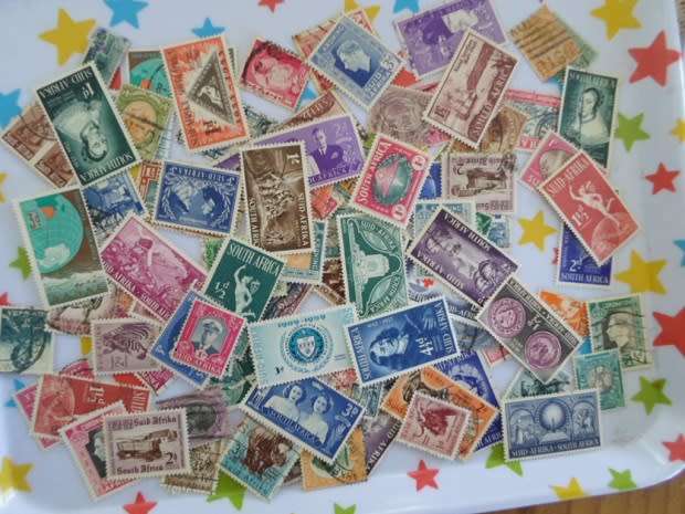 80 X SA UNION MINT AND USED STAMPS OFF PAPER