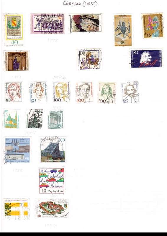 22 PAGES MIXED WORLD USED STAMPS SEE PICS