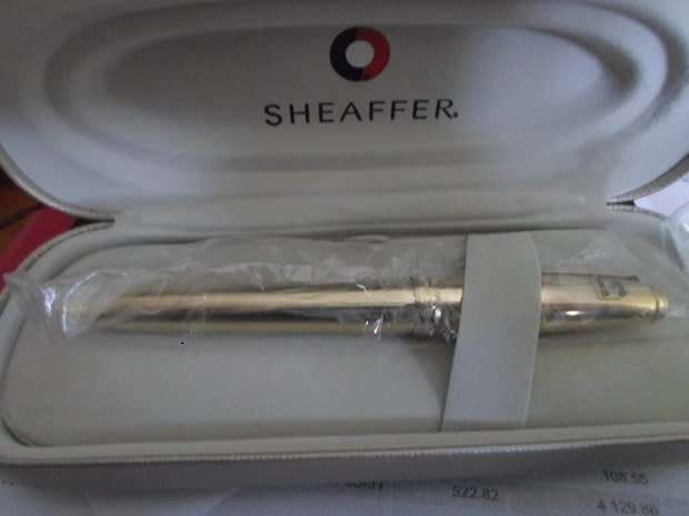 SHEAFFER PRELUDE WHITE DOT 23 K GOLD E.P. BALLPOINT MEDIUM PEN