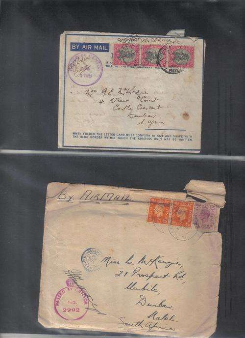 12 X OLD SA WAR COVERS WITH CENSOR MARKS ONE OF A KIND SEE PICS!!!!!!!!!!!!!!!!!!!!!!