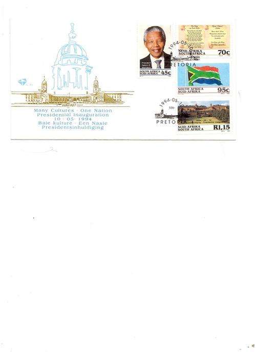 1994 NELSON MANDELA PRESIDENTIAL INAUGURATION FIRST DAY COVER 6.3b SEE PICS!!!!!!!!!!!!!!!!!!!!!!!!