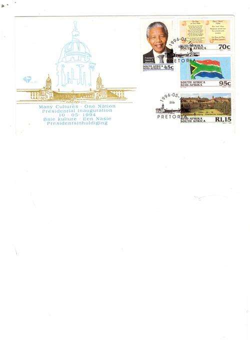 NELSON MANDELA 1994 INAUGURATION FDC 6.3B SEE PICS!!!!!!!!!!!!
