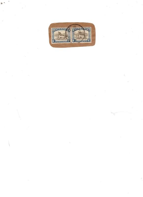 SOUTH AFRICA UNION USED PAIR ON PAPER 1 SHILLING (Excellent Price)  SEE PICS!!!!!!!!!