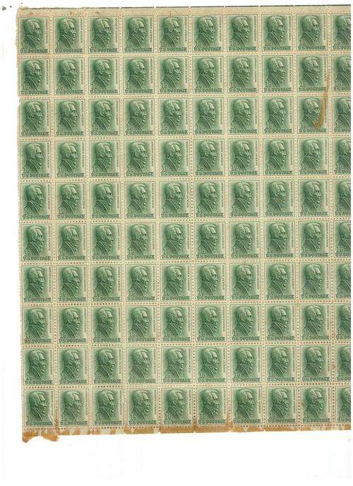 CONTROL BLOCK 100 X US POSTAGE 1 c ANDREW JACKSON SEE PICS!!!!!!!!