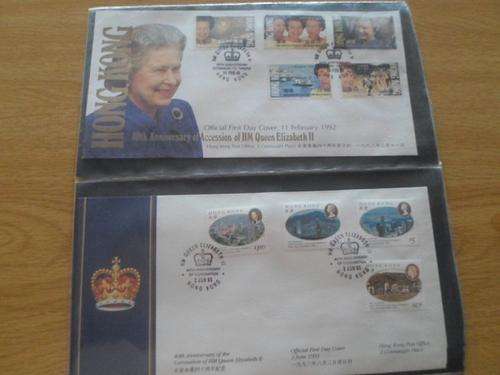 HONG KONG 2 X FDC`S QE 11 40TH ANNIVERSARY SEE PICS!!!!!!!!!!