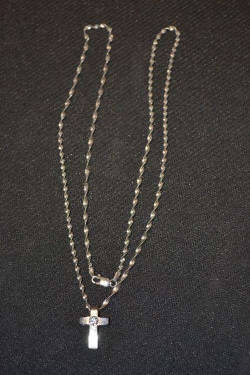 Sterling Silver chain with Sterling Cubic Cross.